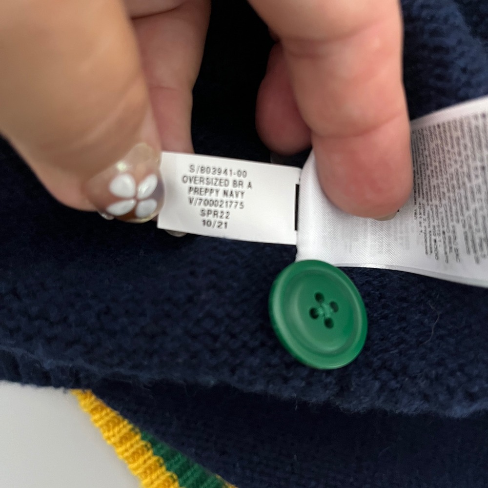 Banana Republic FBR Athletics Cardigan Vest Mens XL Navy Blue Cashmere - Picture 7 of 7